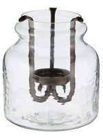 Creative Brands *Glass Hurricane Jar w/Metal Tealite Holder Creative-Design