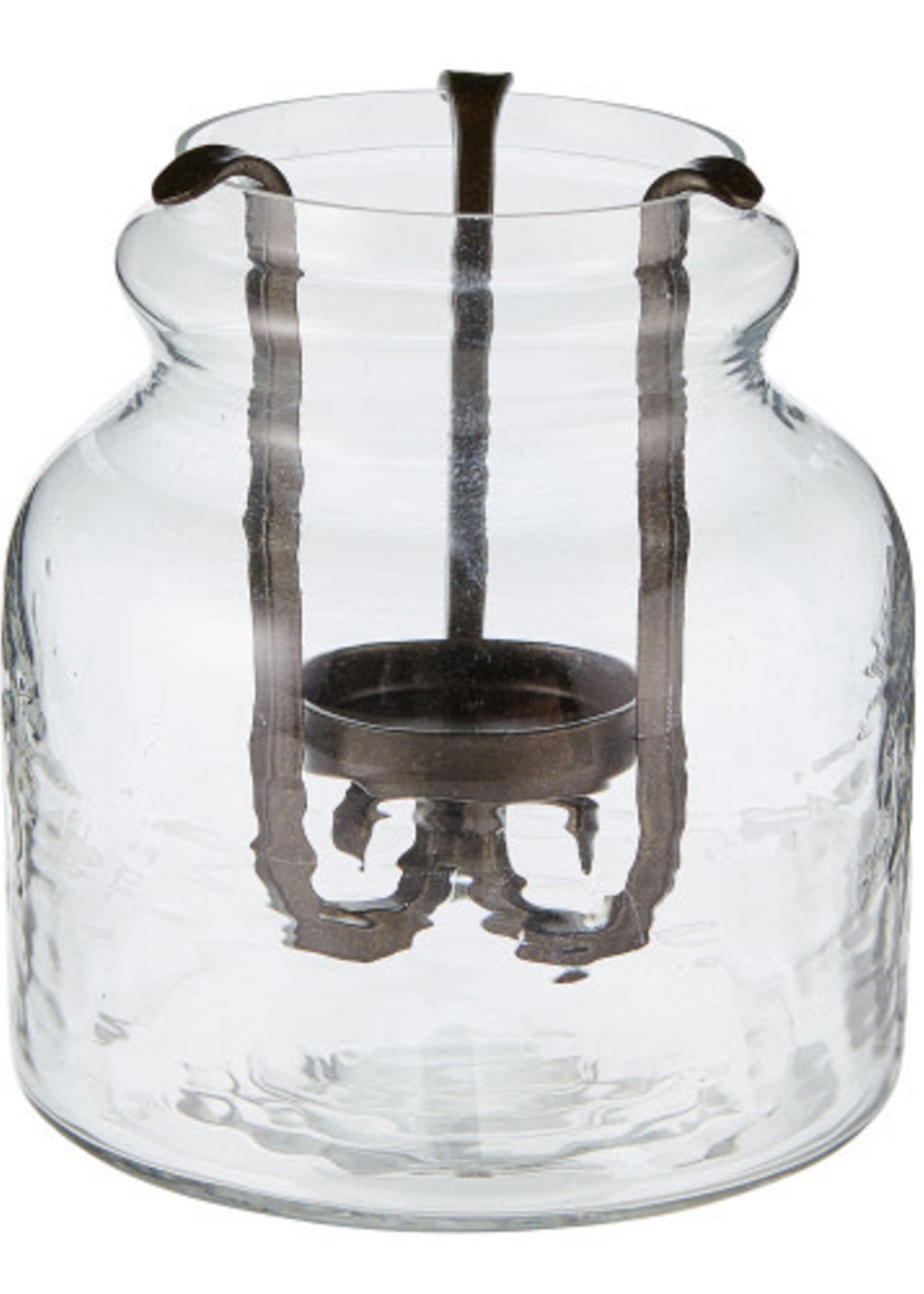 Creative Brands *Glass Hurricane Jar w/Metal Tealite Holder Creative-Design