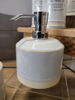 Moda@Home *White w/Beige Bottom Shikoku Soap/Lotion Dispenser-Moda