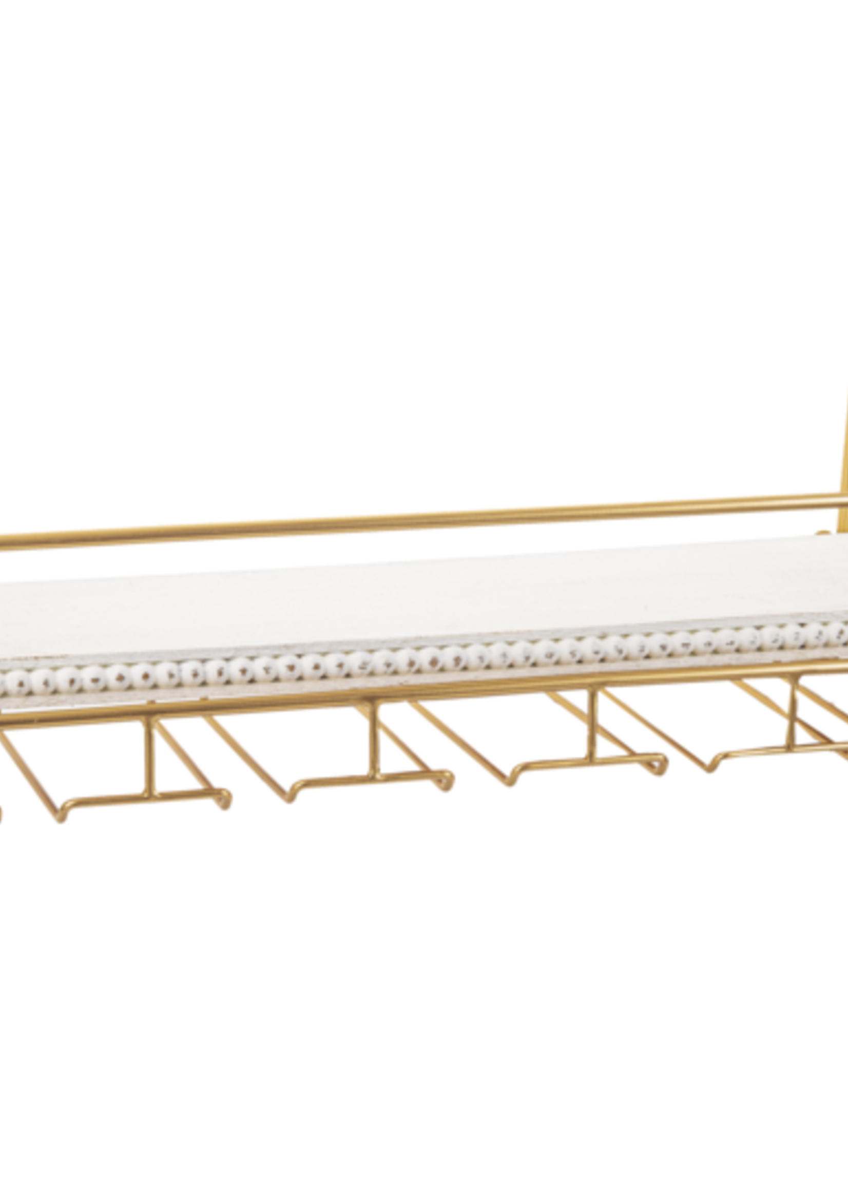 Ganz *Gold Metal Wall Mount Wine Rack with White Shelf-Ganz