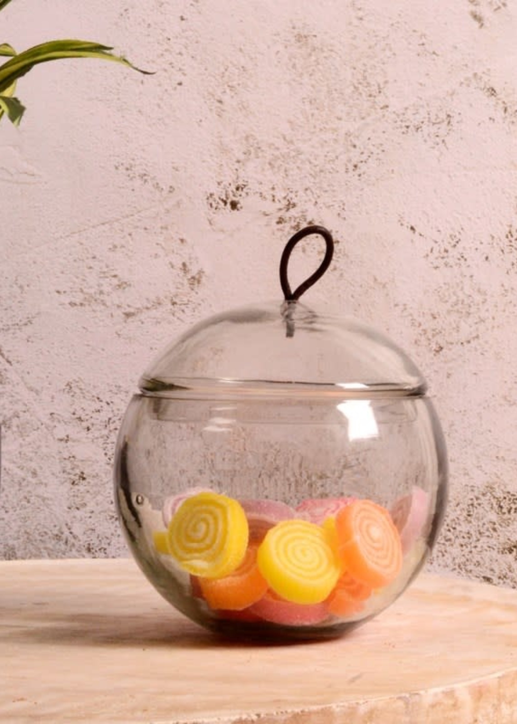 Rosha Living *5" Glass Lily Candy Dish w/Lid-Rosha