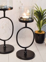 Rosha Living *11" Black Metal "O" Scilla Candleholder-Rosha