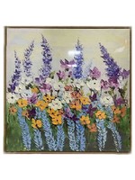 Frans Kopper *Orange/Periwinkle Floral Textured Picture-Koppers