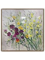 Frans Kopper *Yellow/Dark Purple Floral Textured Picture-Koppers