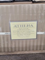 Athena *Kg Taupe Stripe Duvet Cover Set-Royal Dreams