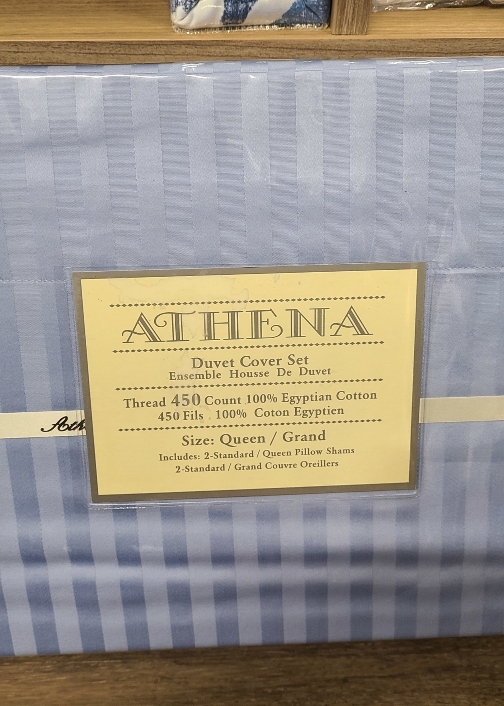 Athena *Qn Blue Sophie Stripe Duvet Cover Set-Royal Dreams