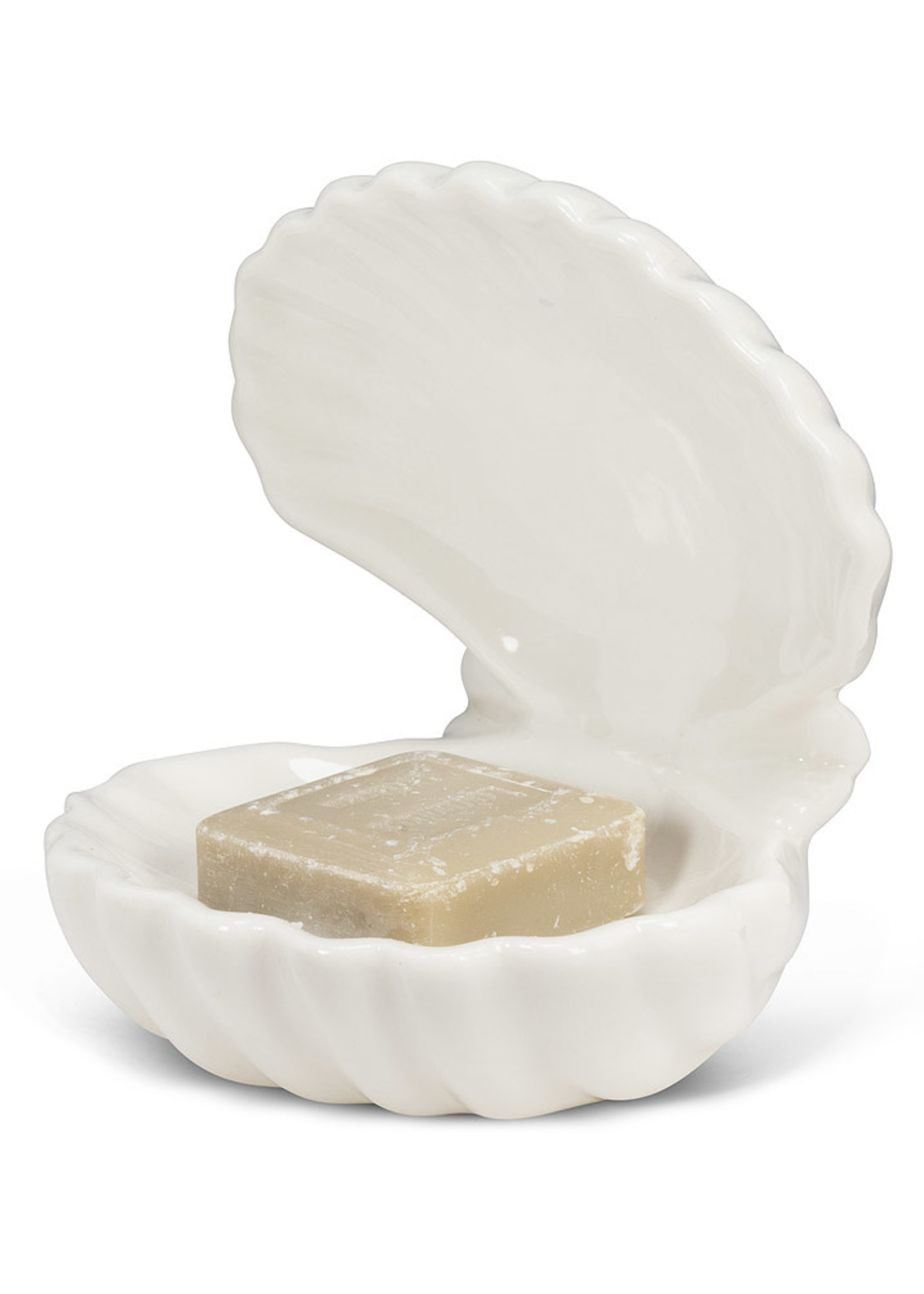 Abbott *White Double Clam Shell Soap Dish-Abbott