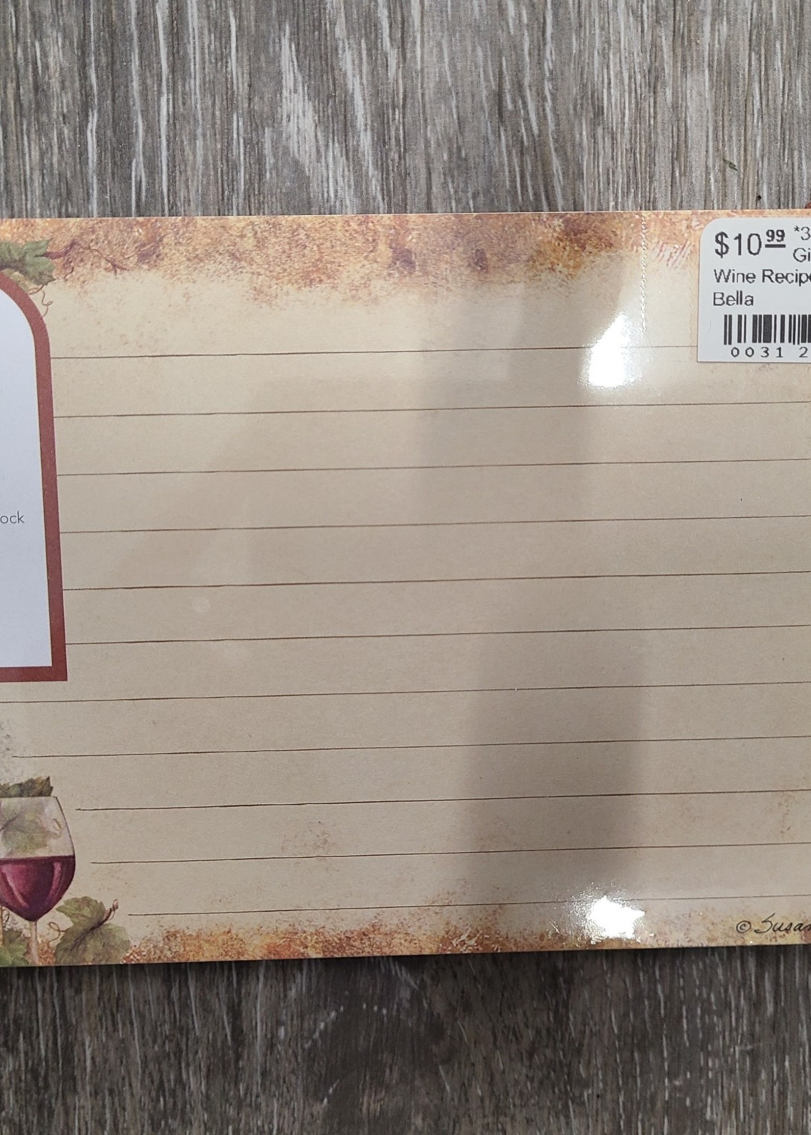 Bella Flor *36pk Gilded Wine Recipe Cards-Bella