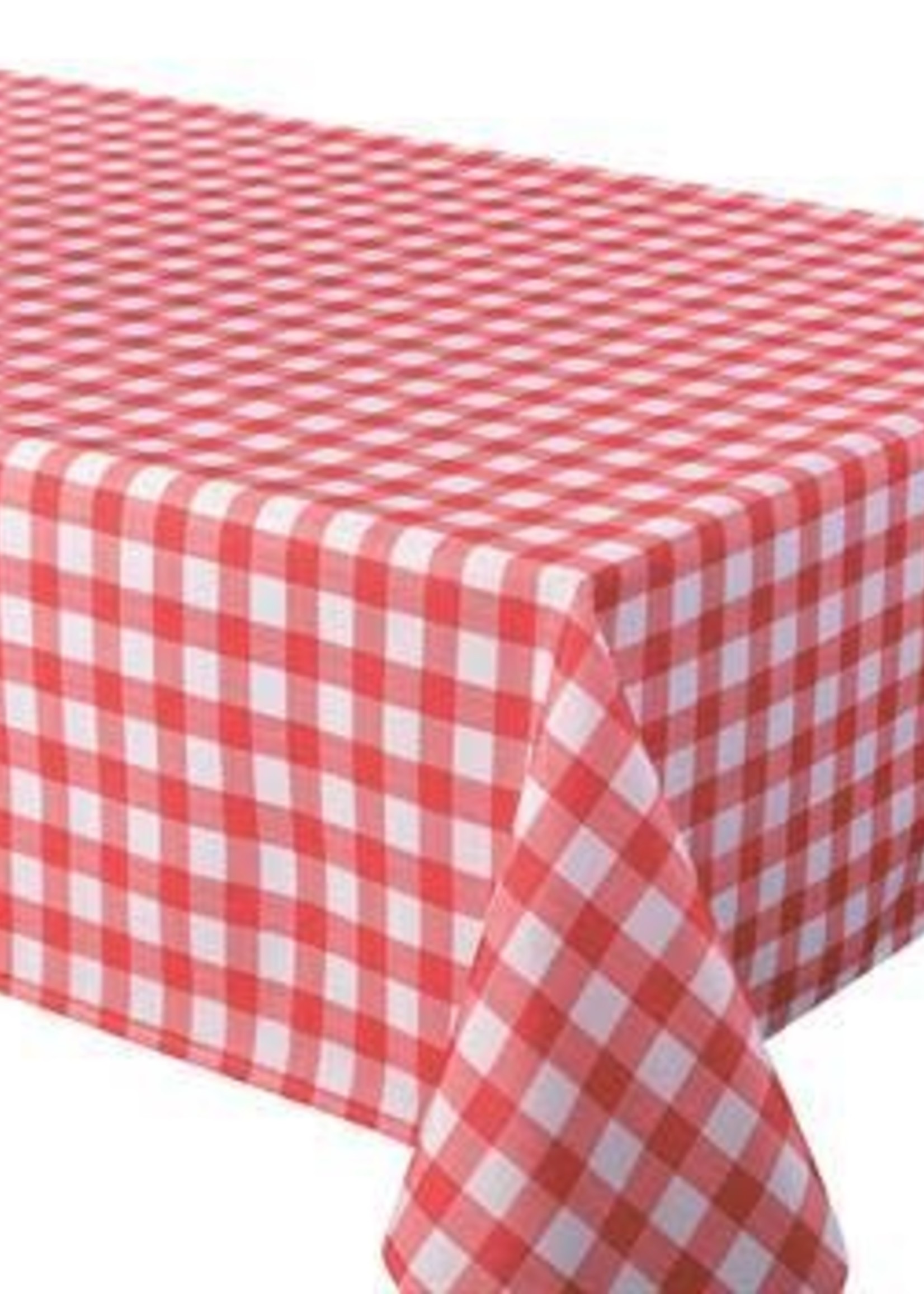 Texstyles Deco *70" Round Red Check Percalle Table Cloth-Texstyles