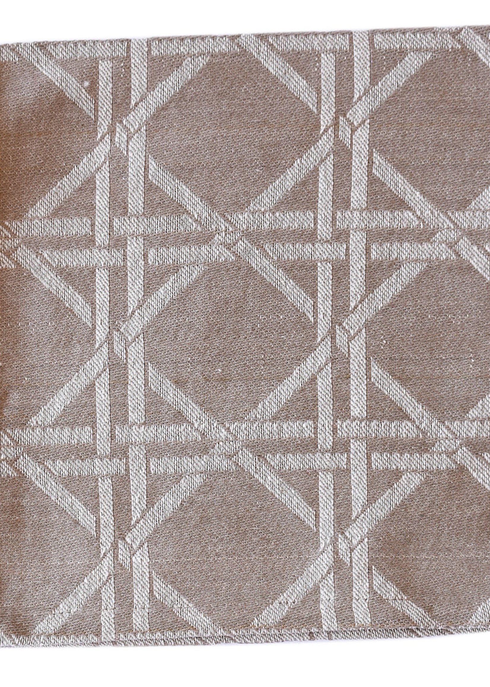 Fabstyles *s/4 Taupe Napkins w/ White Squares-Fabstyles*