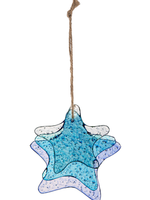 Ganz *Three Glass Starfish on Jute Hanger-Ganz