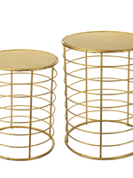 Ganz *s/2 Gold Nesting Side Tables-Ganz