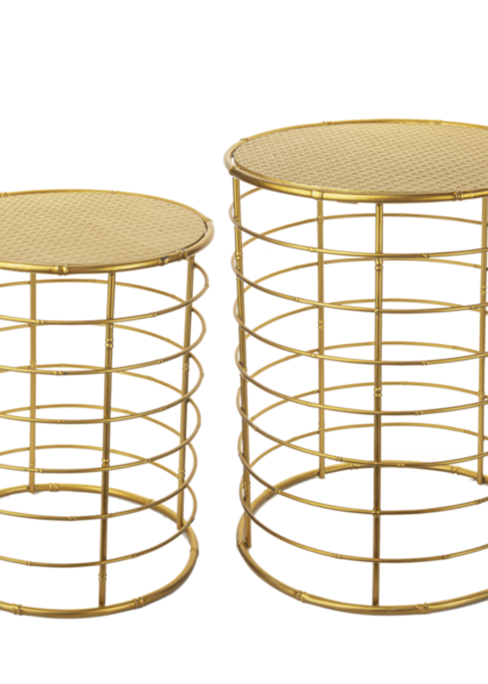 Ganz *s/2 Gold Nesting Side Tables-Ganz
