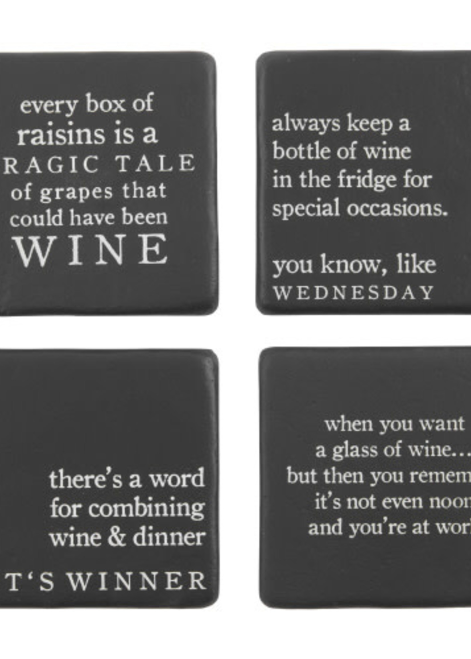 Mud Pie *s/4 WineTasting Stone Coasters Mud Pie-Design