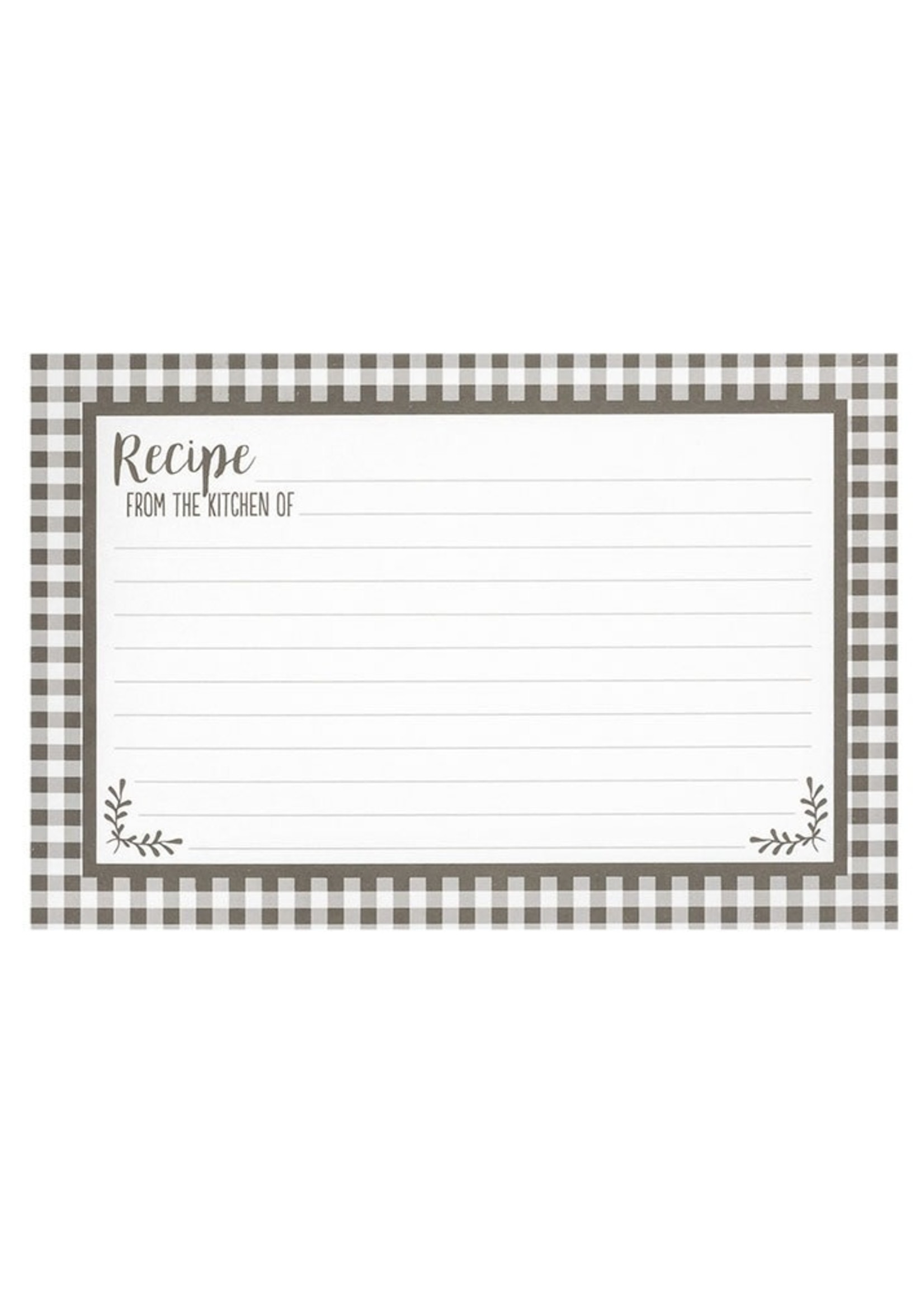 Shannon Roads *Black and White Check Recipe Cards-Shannon
