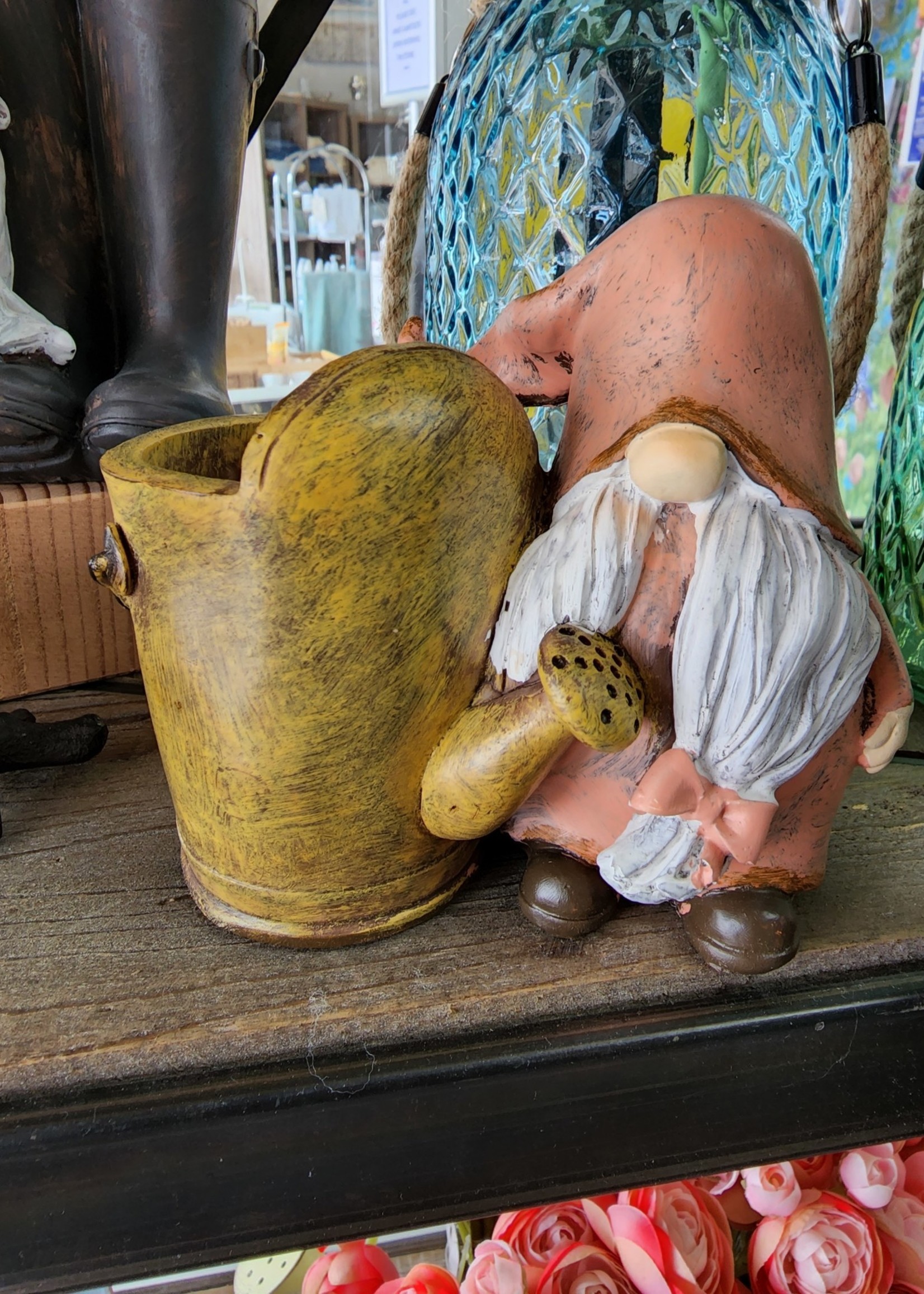 Rosemary & Time *Pink Gnome w/Watering Can Planter-Candym