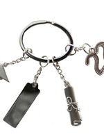 Splash *Silver Grad Scroll w/Hat Keychain-Splash