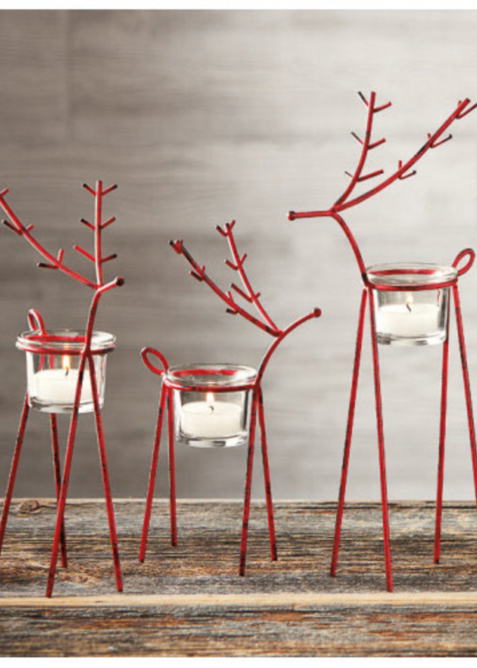 Tag *sm Red Reindeer Tealight Holder Tag-Design*