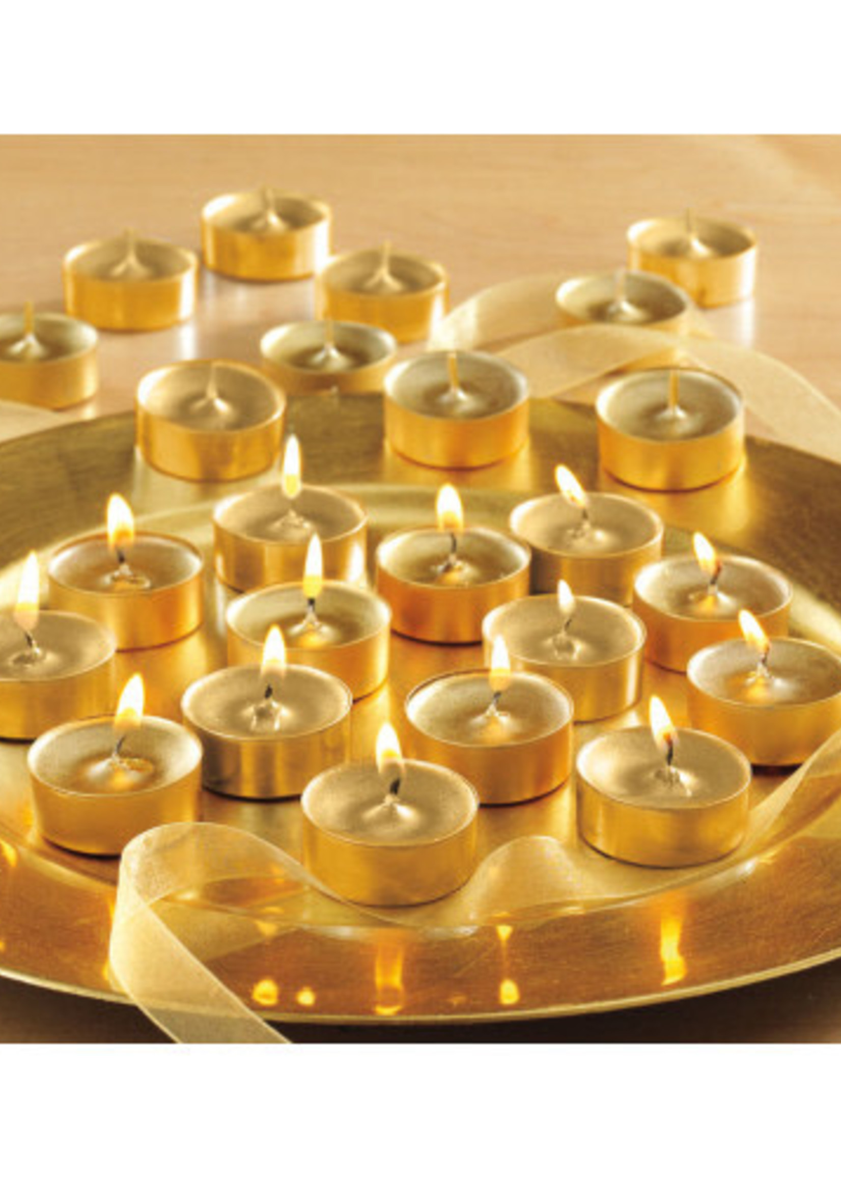 Tag *s/12 Gold Shimmer Metallic Tealights Tag-Design