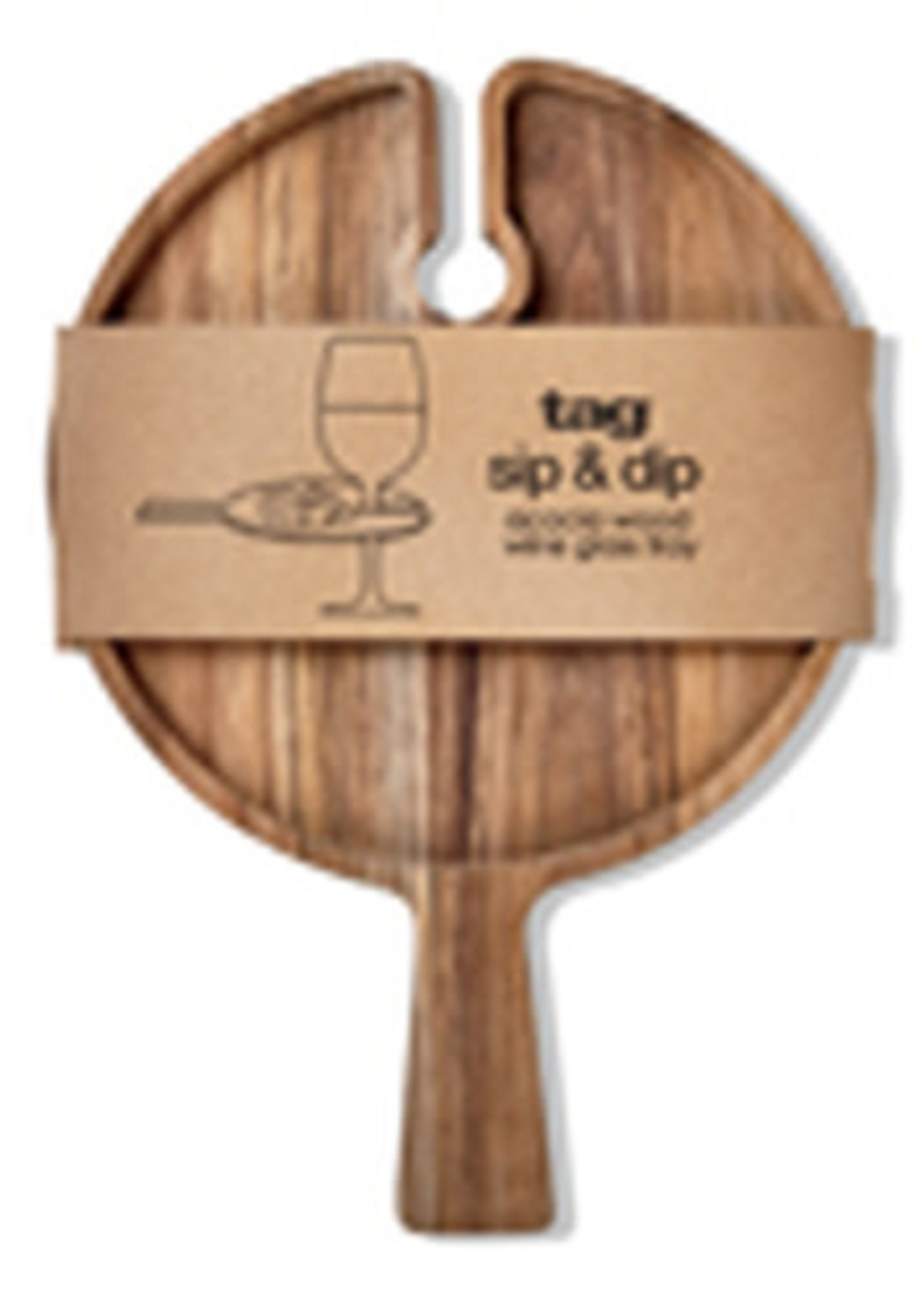 Tag *Natural Acacia Wood Wine Glass Tray Tag-Design