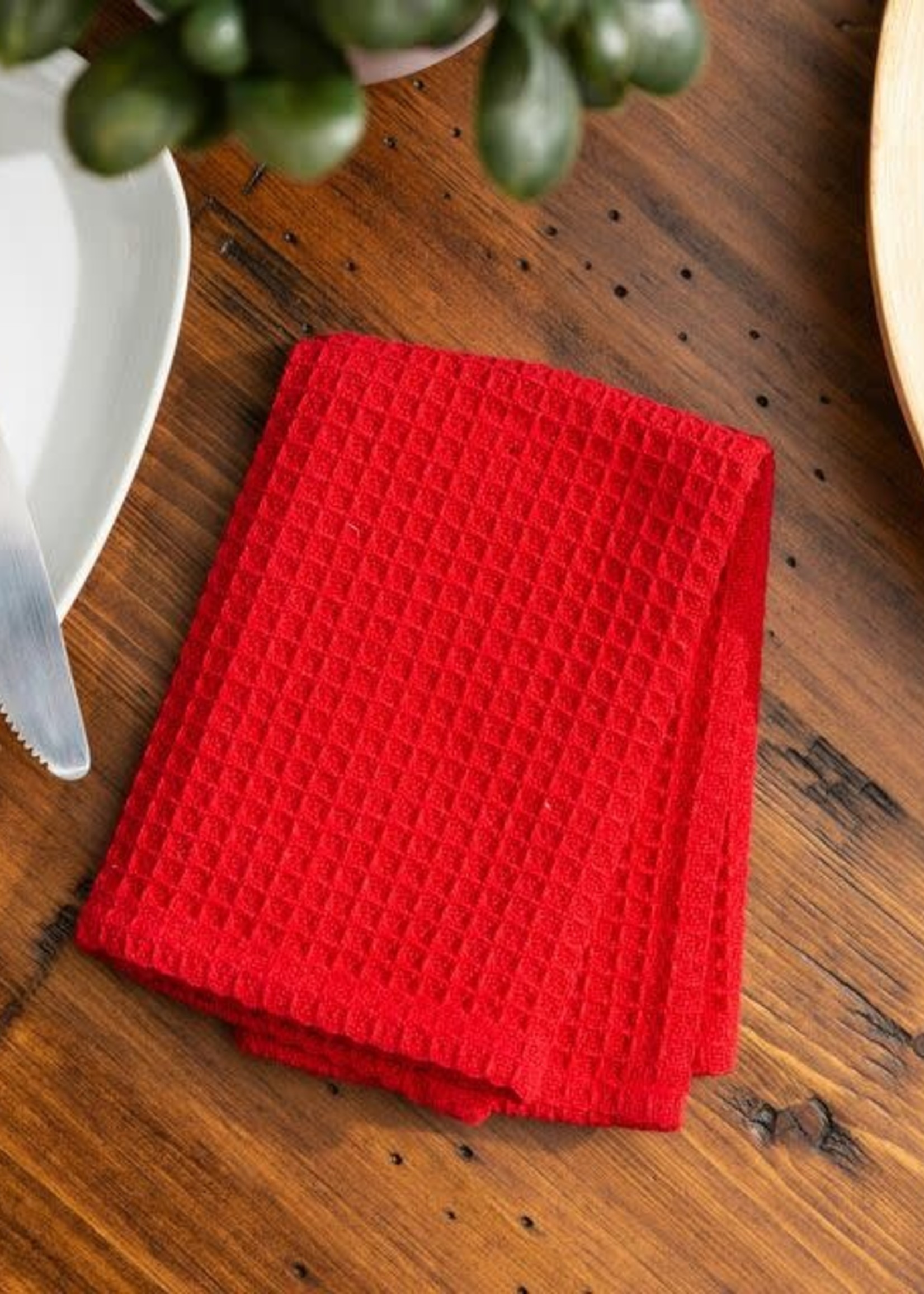 Fabstyles *Red Solid Waffle Dish Cloth-Fabstyles