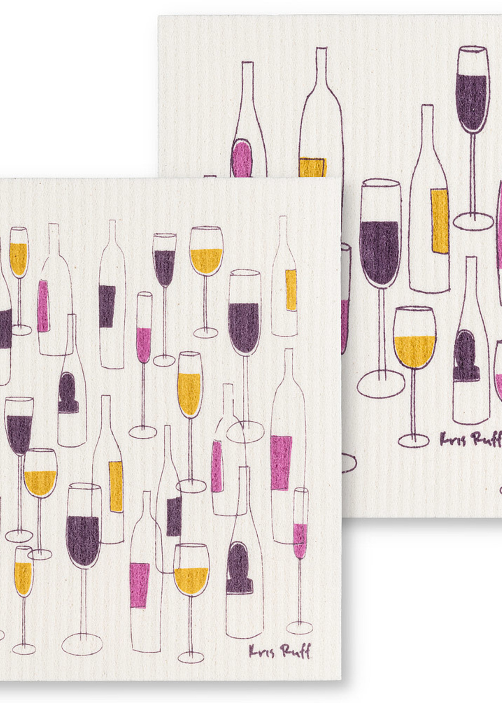 Swedish Cloth *Lg Wine Bottles/Glasses Swedish Cloth-Abbott