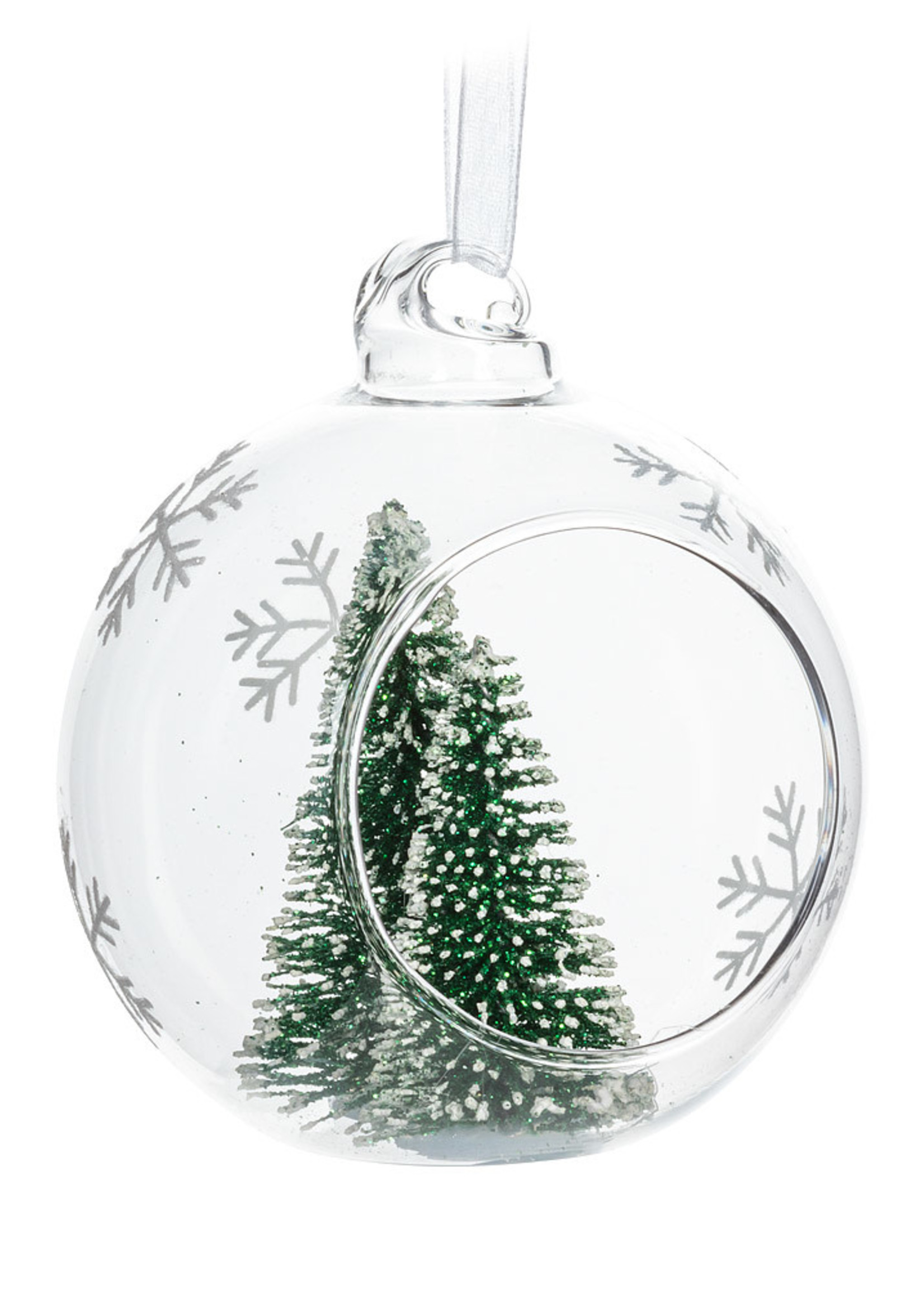 Abbott *Clear Glass Ornament w/Trees-Abbott*