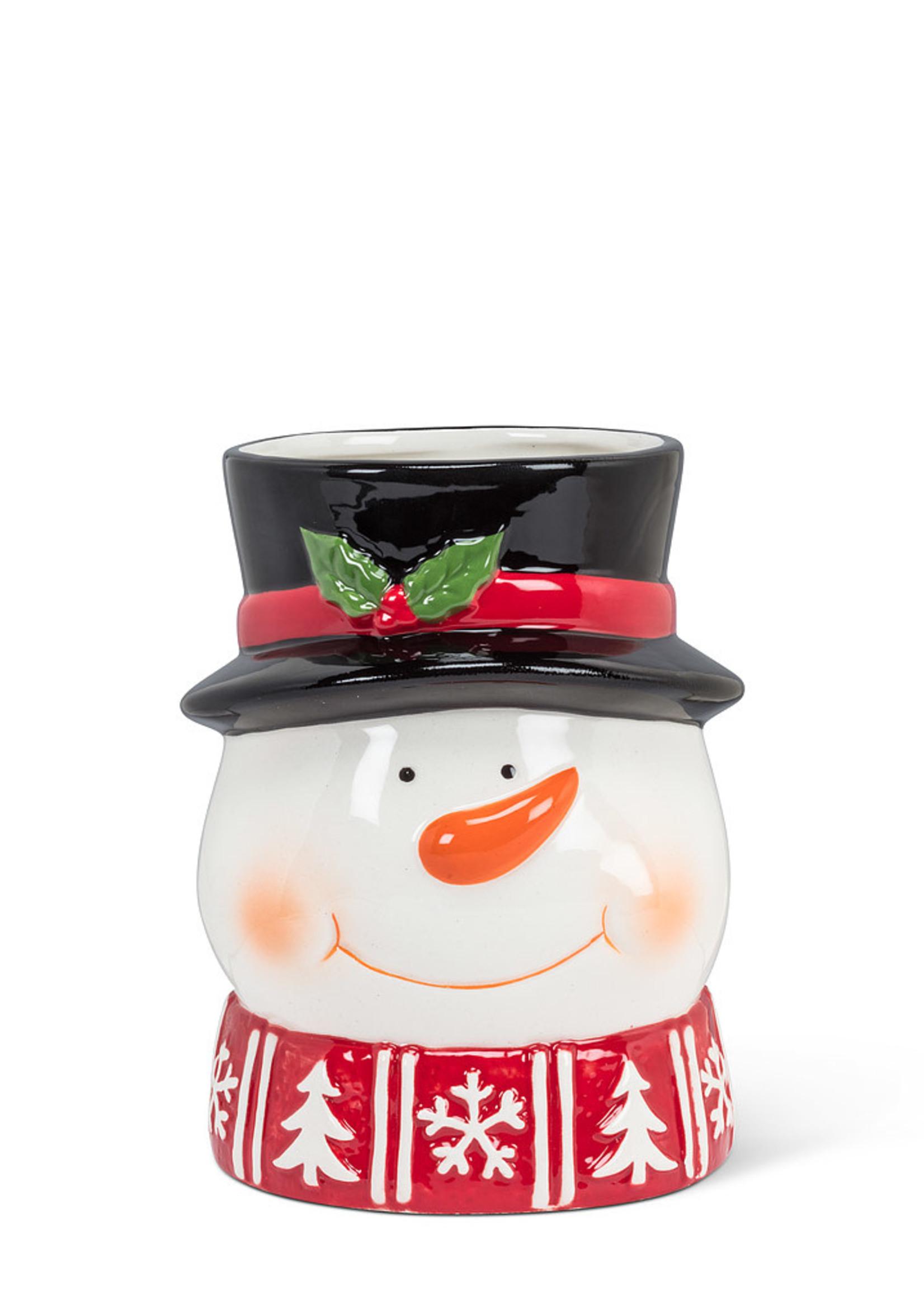 Abbott *Snowman in Hat Planter-Abbott*