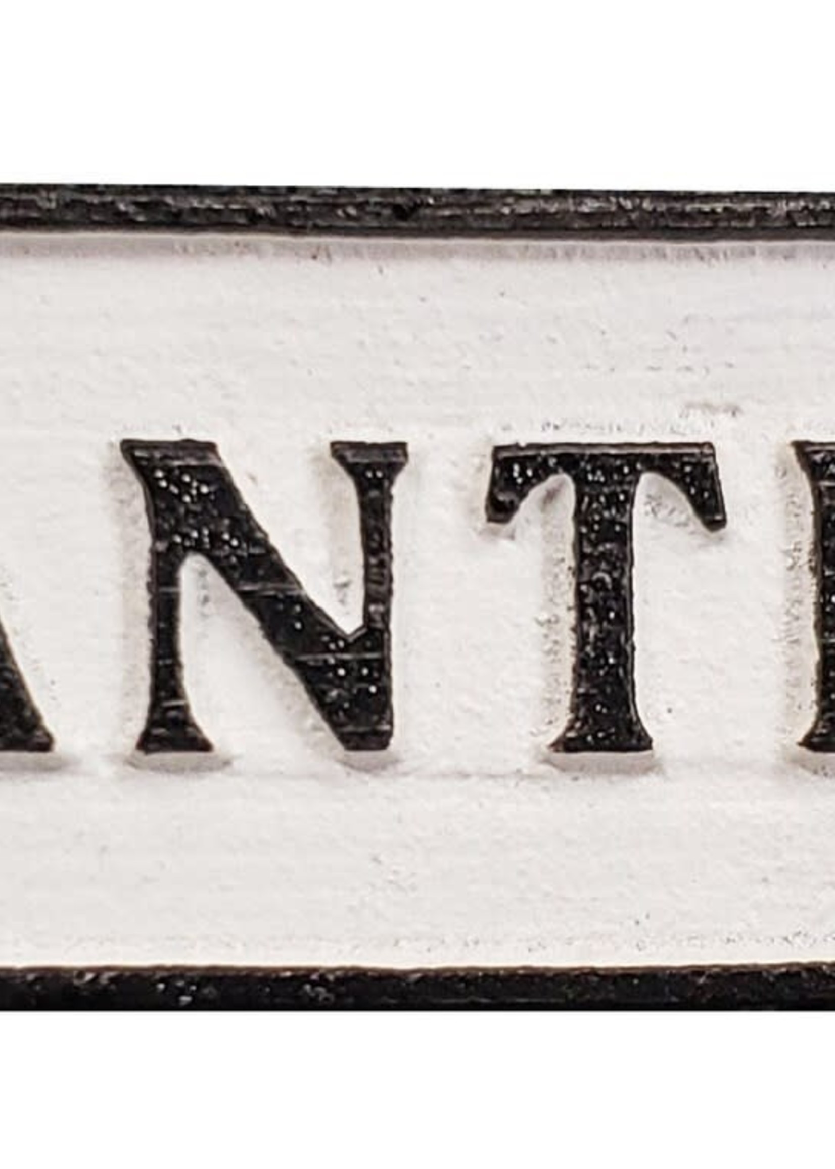 Nach *White Cast Iron Pantry Sign-NACH