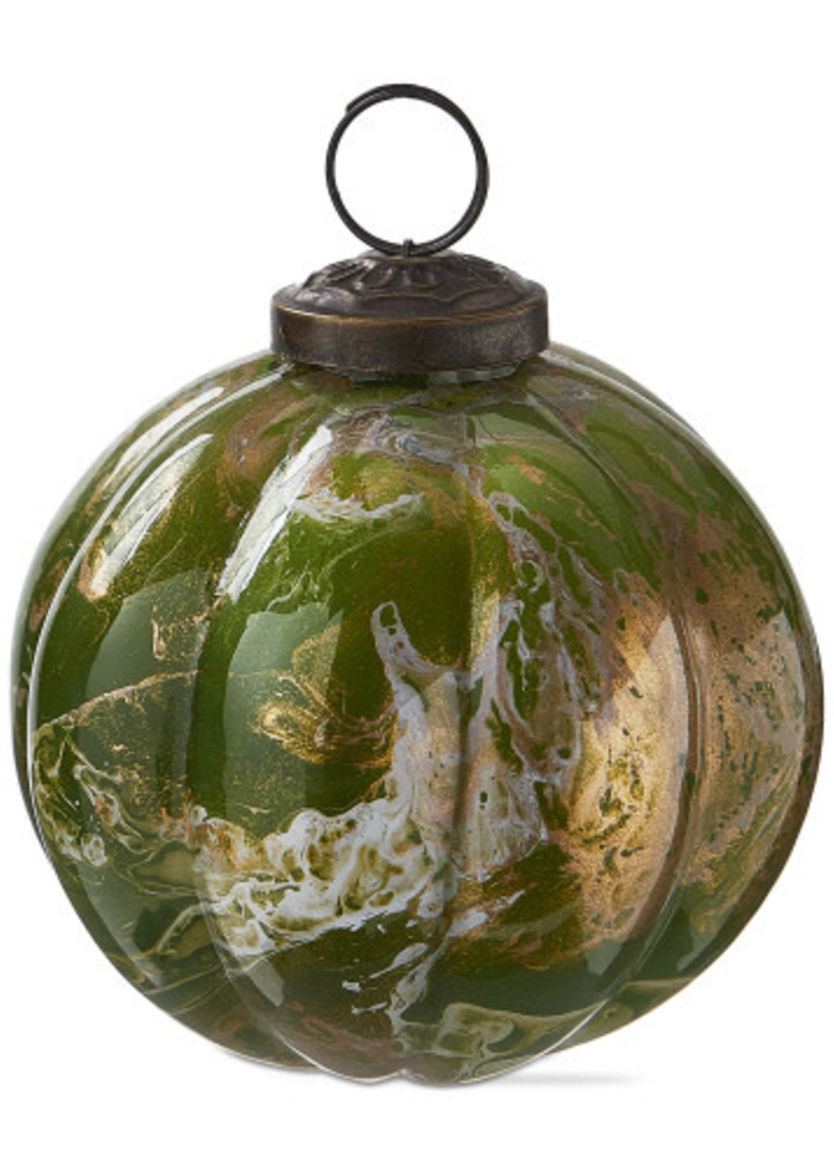 Tag *Dark Green Glass Marble Look Ornament Tag-Design*