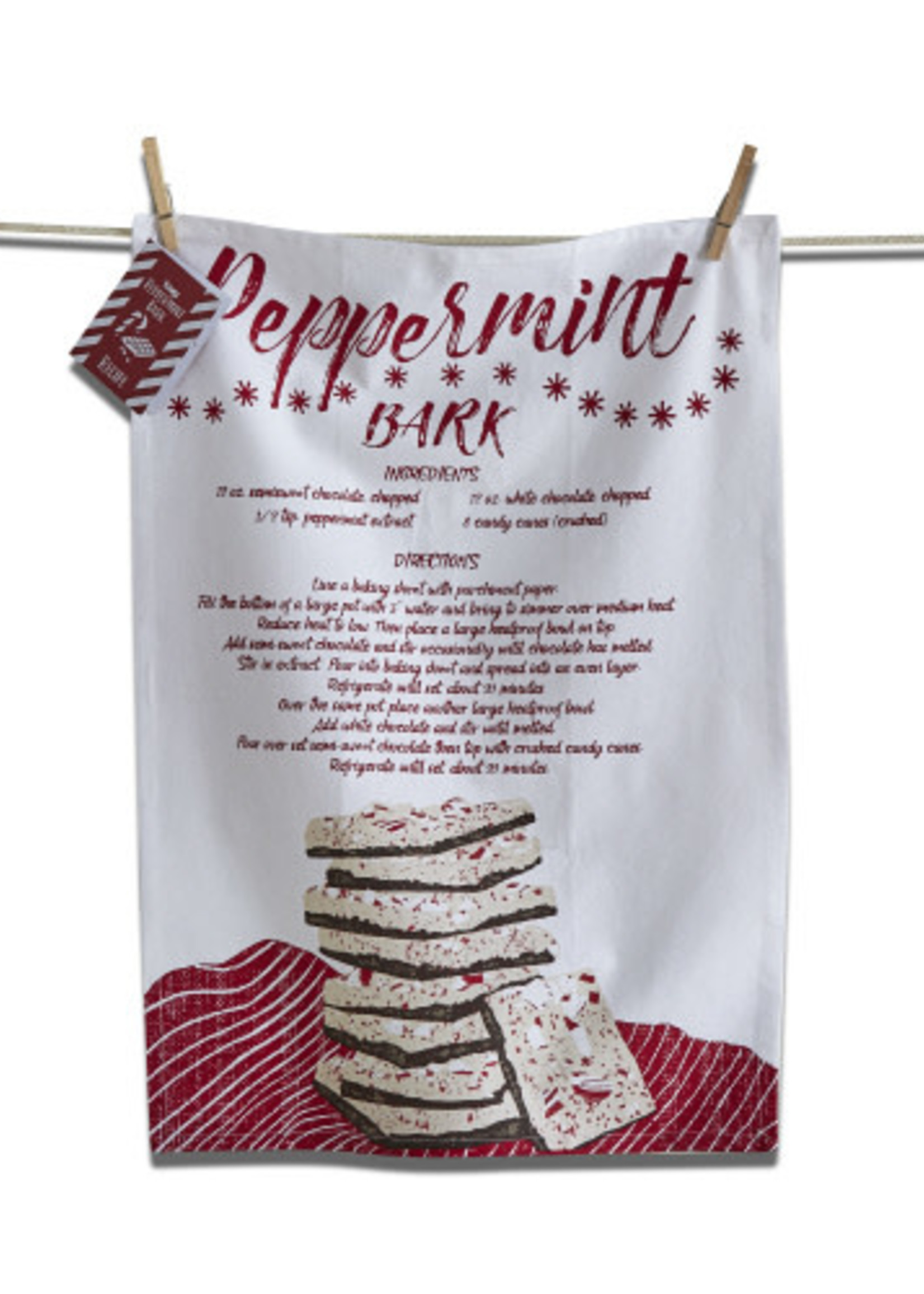 Tag *White Peppermint Bark Recipe Tea Towel Tag-Design