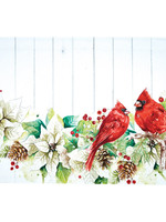 Park Designs *Cardinals on White Poinsettia Placemat-Park