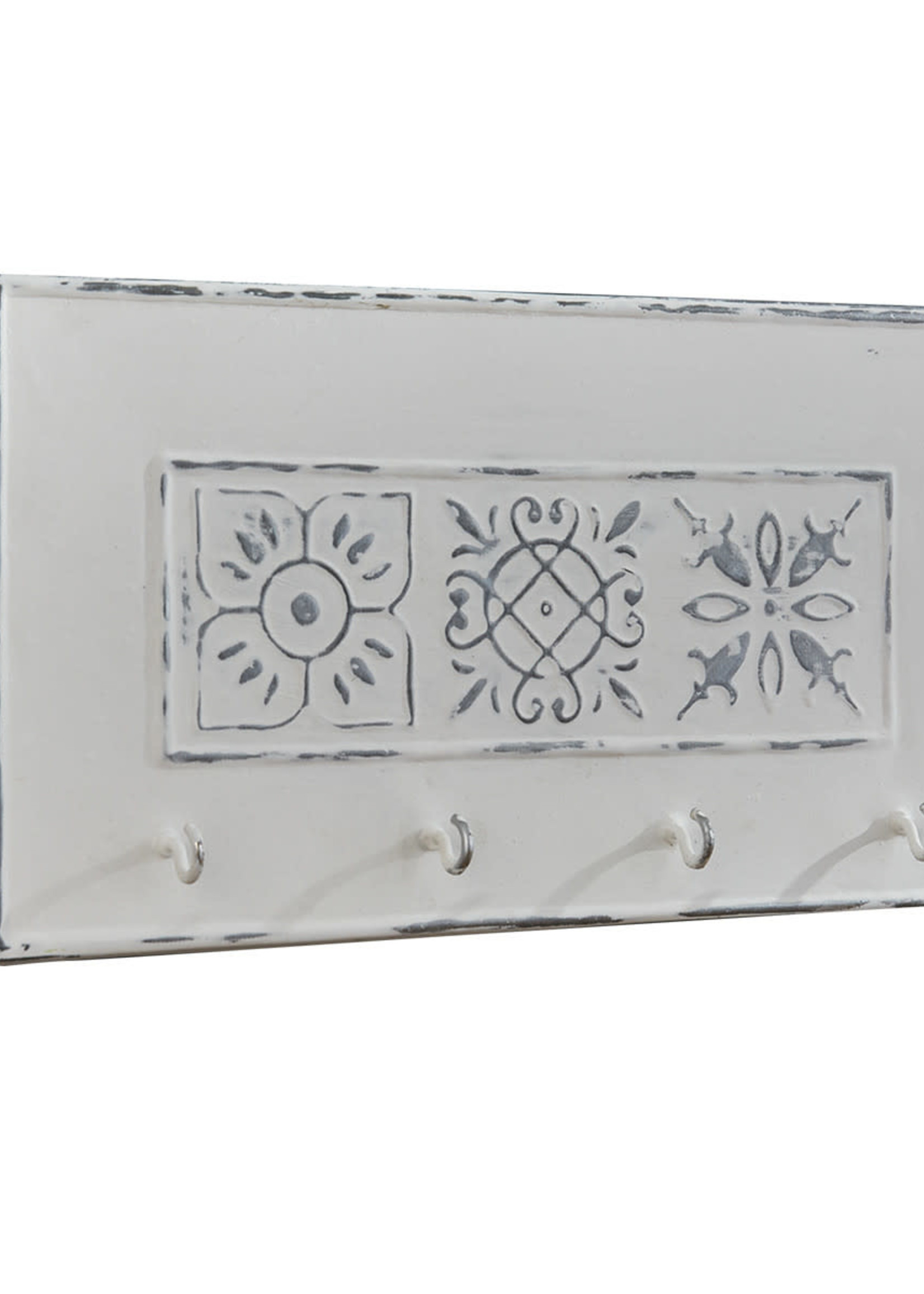 Park Designs *White Distressed Tile Key Hook-Park