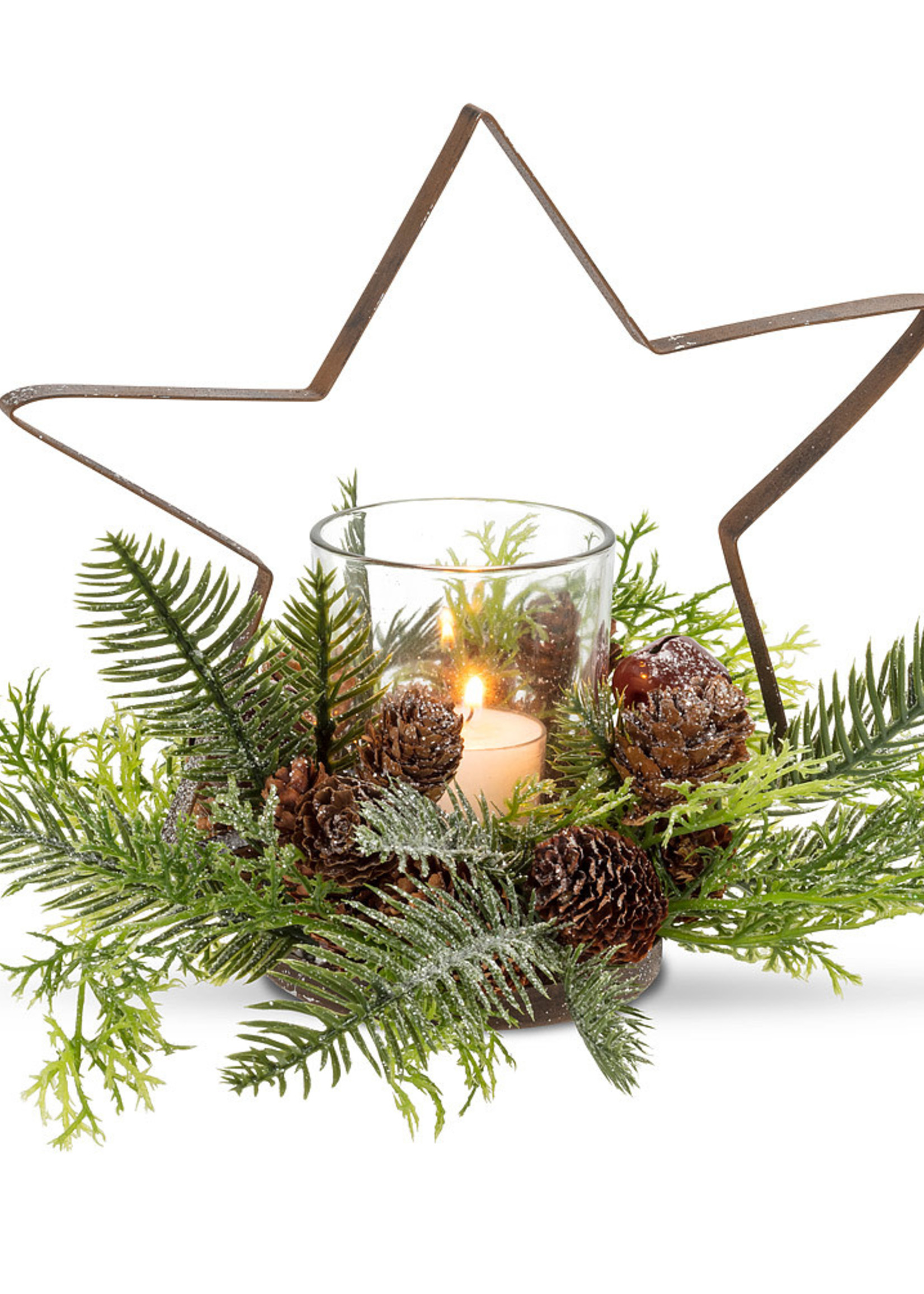 Abbott *9" Star & Pinecone Outline Votive-Abbot