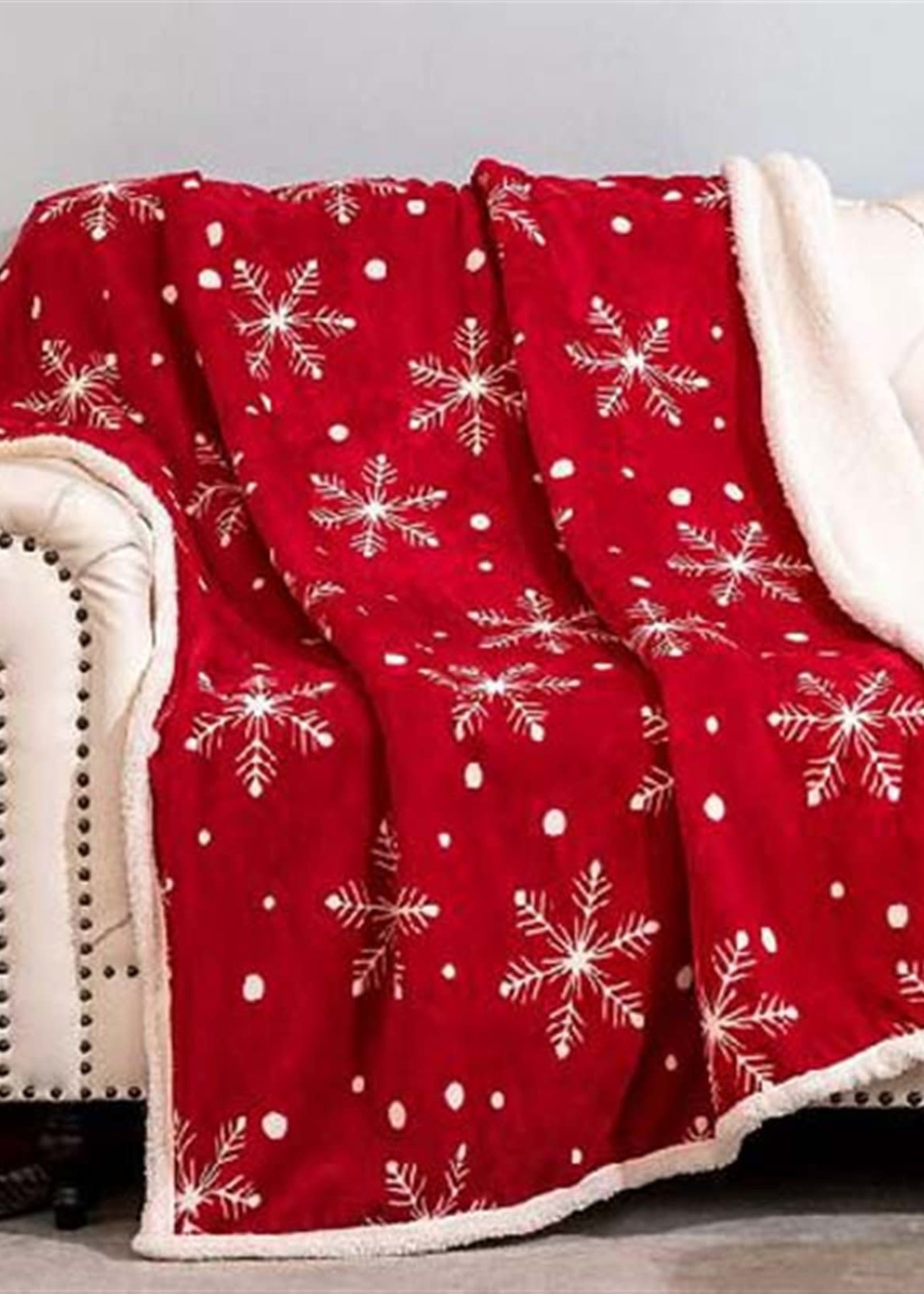 Splash *Red Christmas Snowflakes Blanket-Splash