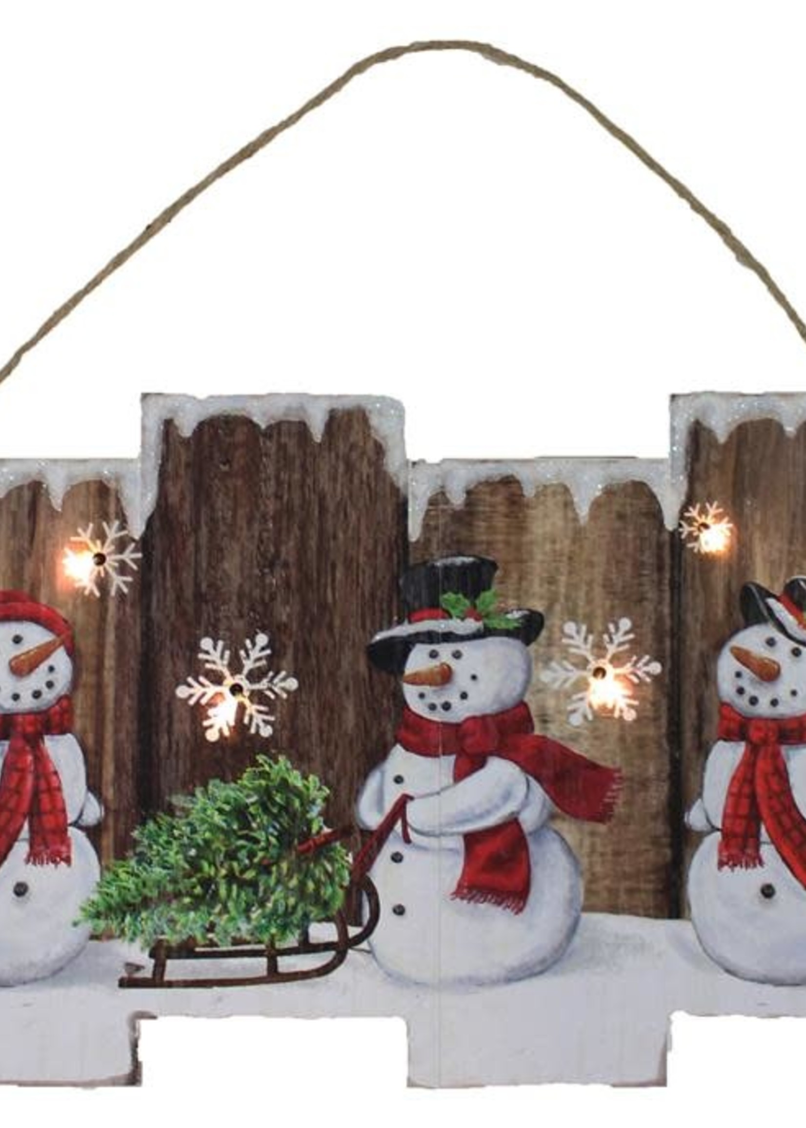 Splash *Hanging LED Fence w/Snowmen-Splash*