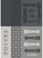 Garnier Thiebaut Linens *Black/White Pepper Poivrieres  Tea Towel-Garnier