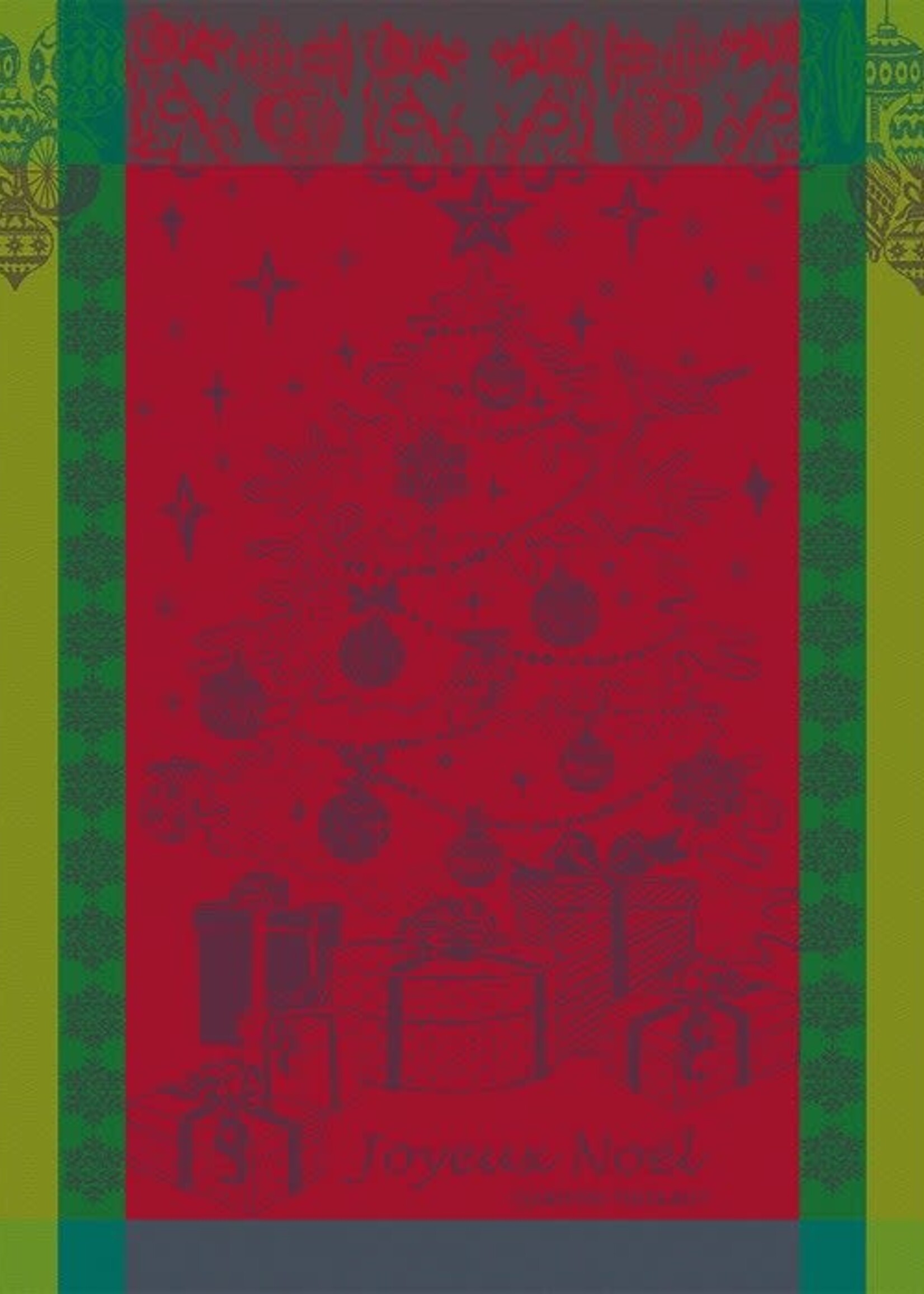 Garnier Thiebaut Linens *Red/Green Christmas Tree Tea Towel-Garnier