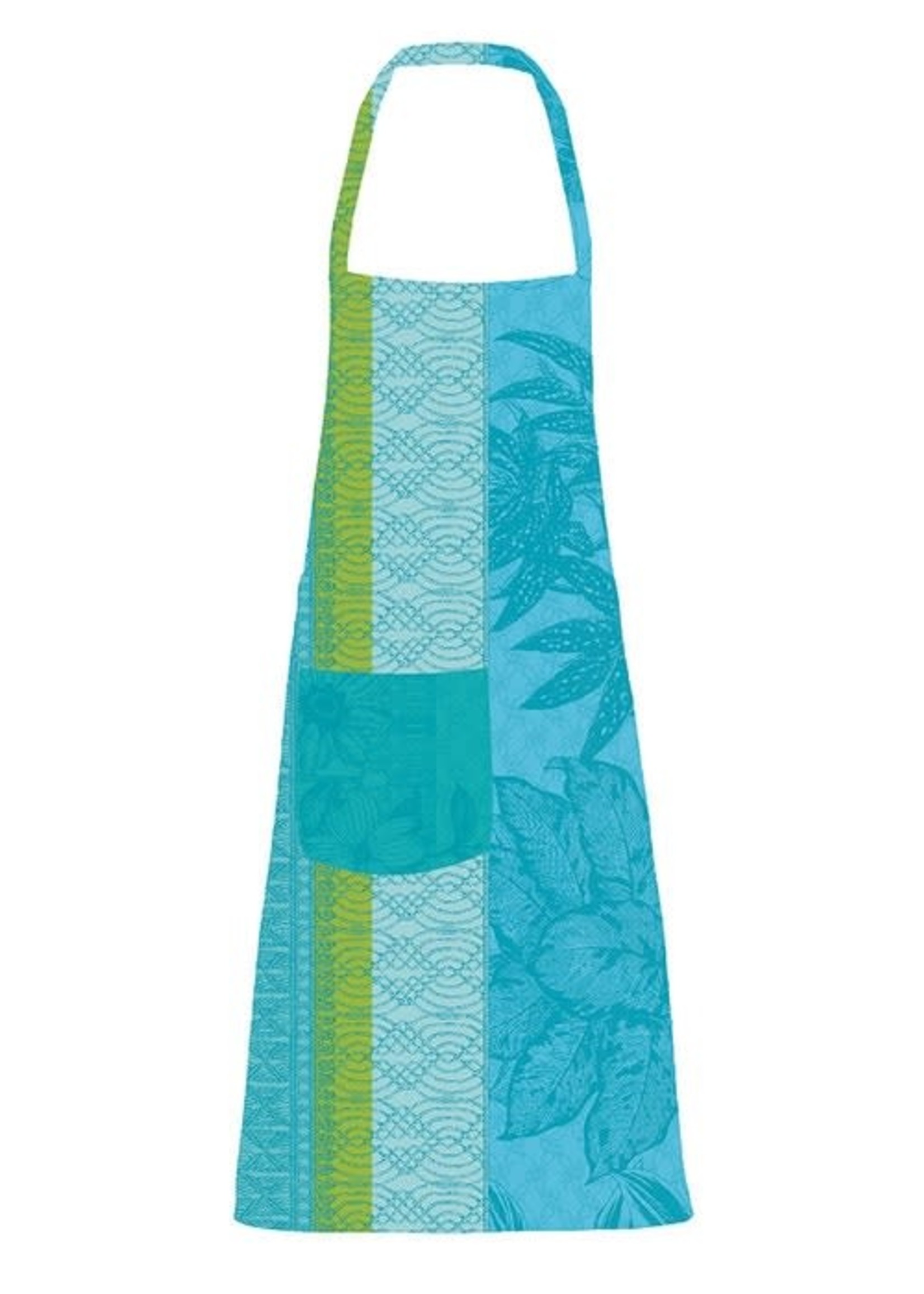 Garnier Thiebaut Linens *Multi Blue/Green Coated  Alocasias Atoll Apron-Garnier