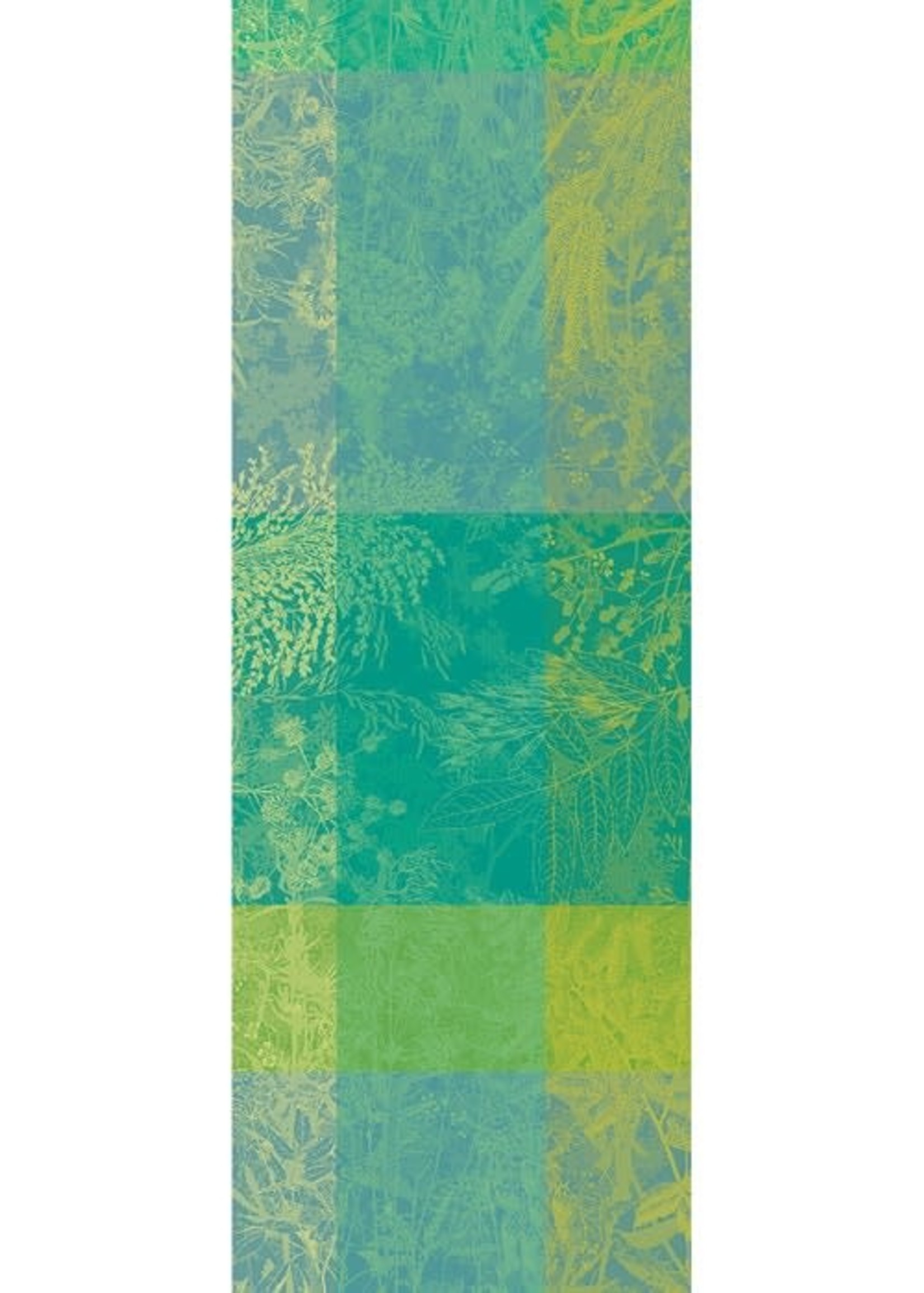 Garnier Thiebaut Linens *22x61" Turquoise/Yellow Esprit Jardin Table Runner -Garnier