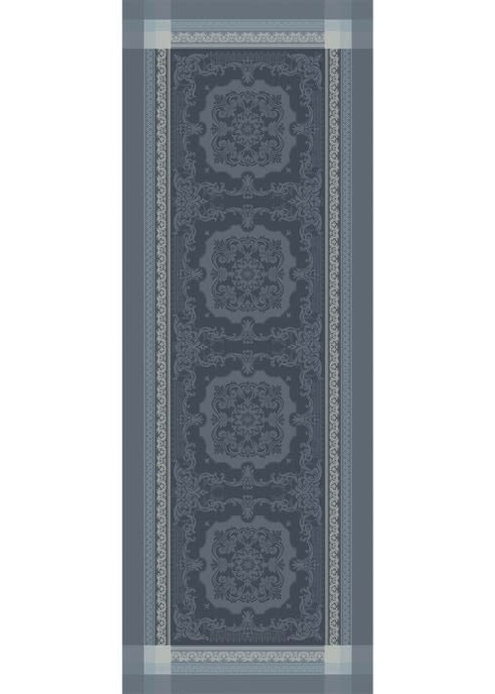 Garnier Thiebaut Linens *21x59" Multi Grey Fontainbleau Table Runner -Garnier