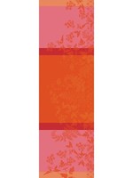 Garnier Thiebaut Linens *21x69"  Red/Orange Ombelles Rose Table Runner -Garnier