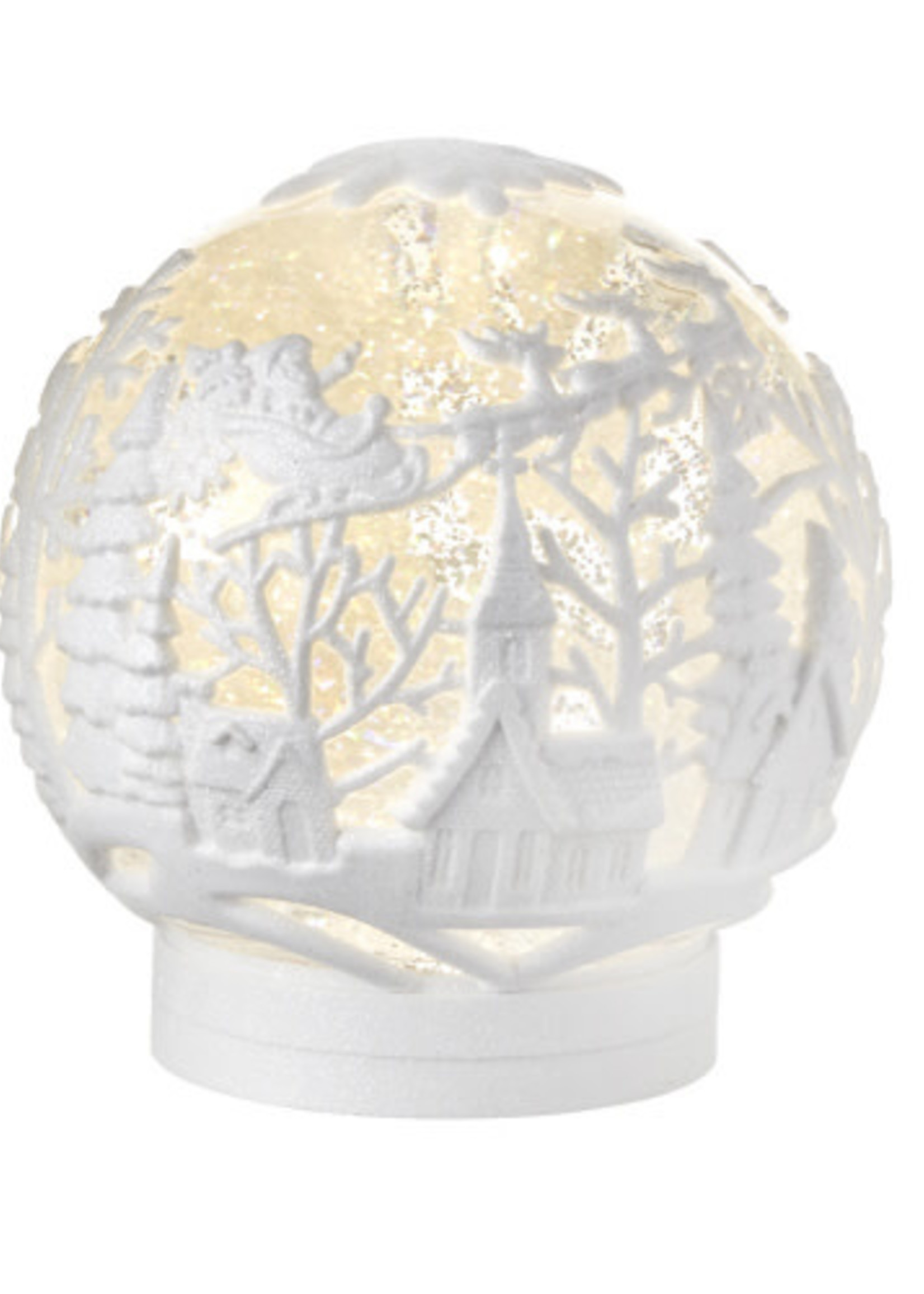 Raz *White Town Scene Snow Globe Raz-Design*