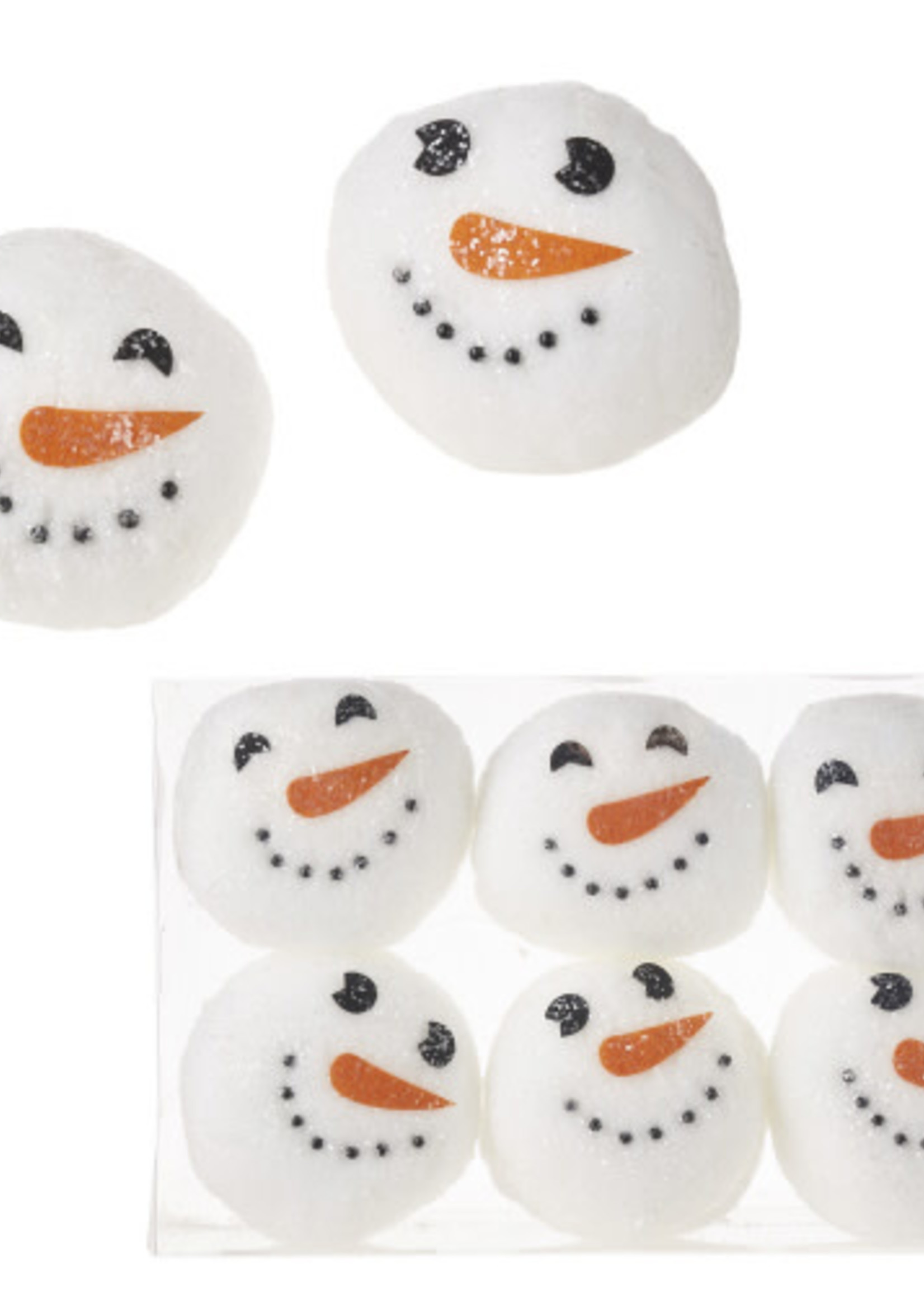 Raz *bx/6 Snowman Snowball Ornaments Raz-Design*