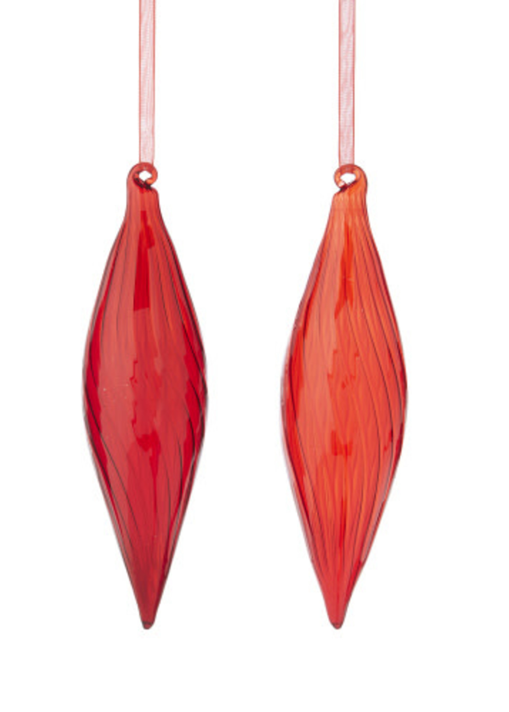 Raz *8" Red Glass Teardrop Ornament Raz-Design*