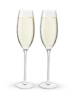 Viski *s/2 Linger Crystal Champagne Flutes True-Design