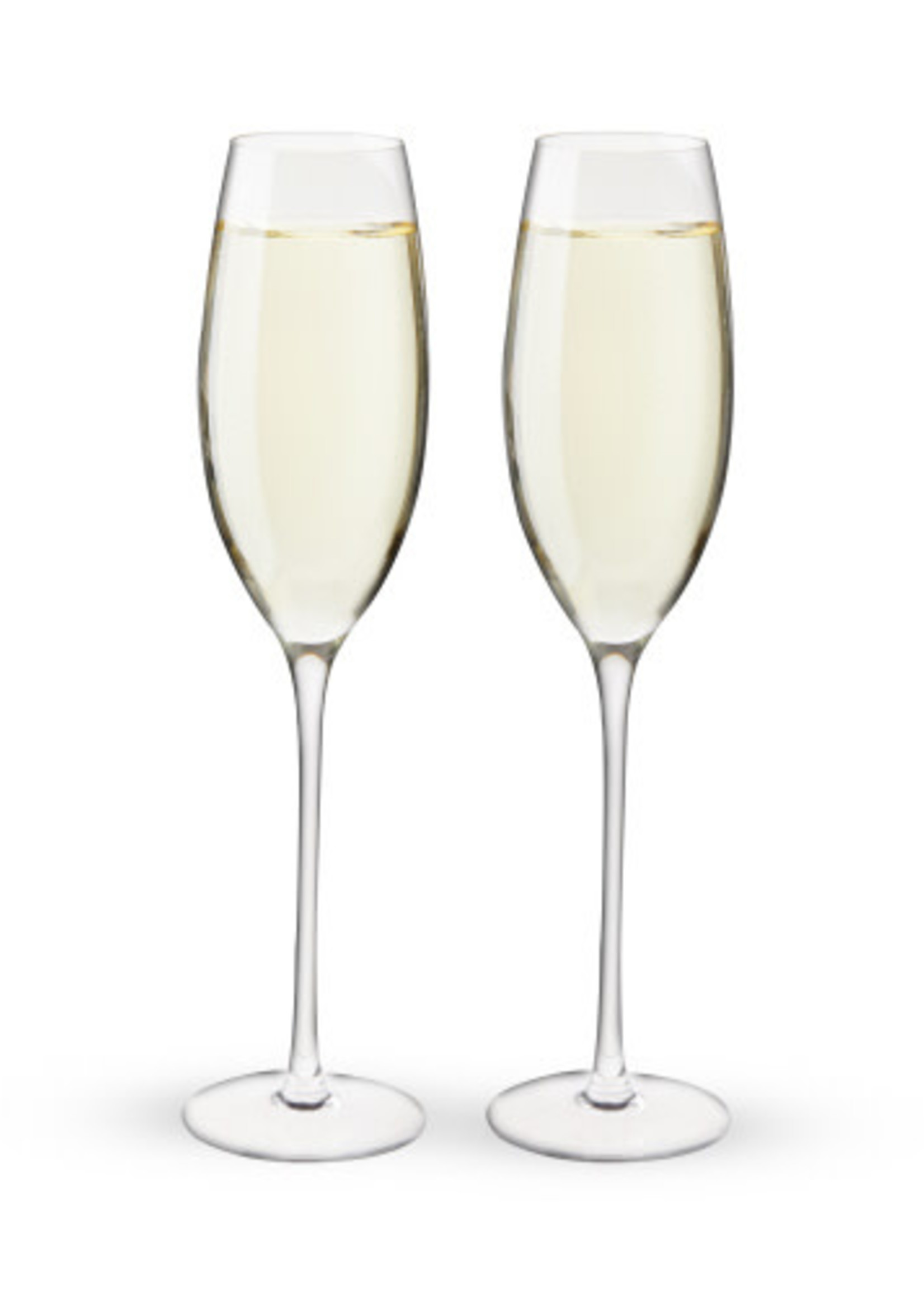 Viski *s/2 Linger Crystal Champagne Flutes True-Design