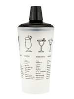 True Brands *30oz Black Acrylic Recipe Cocktail Shaker True-Design