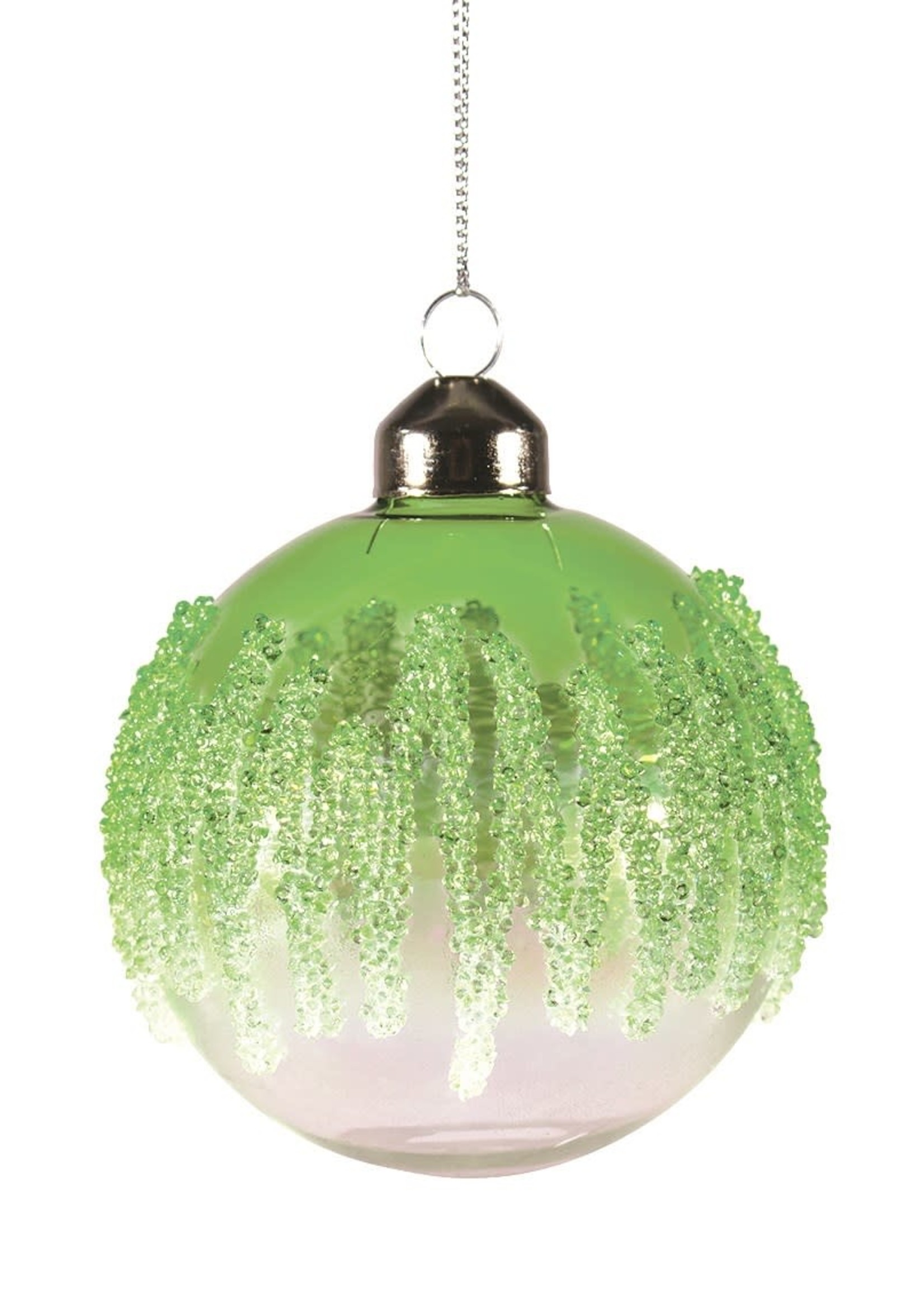 Rosemary & Time *Green Ombre Glass Ball Ornament w/Dripping Sugar-Candym*