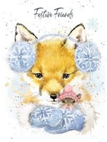 Hopper Studios *Festive Friends Fox/Mice Christmas Card-Bella Flor